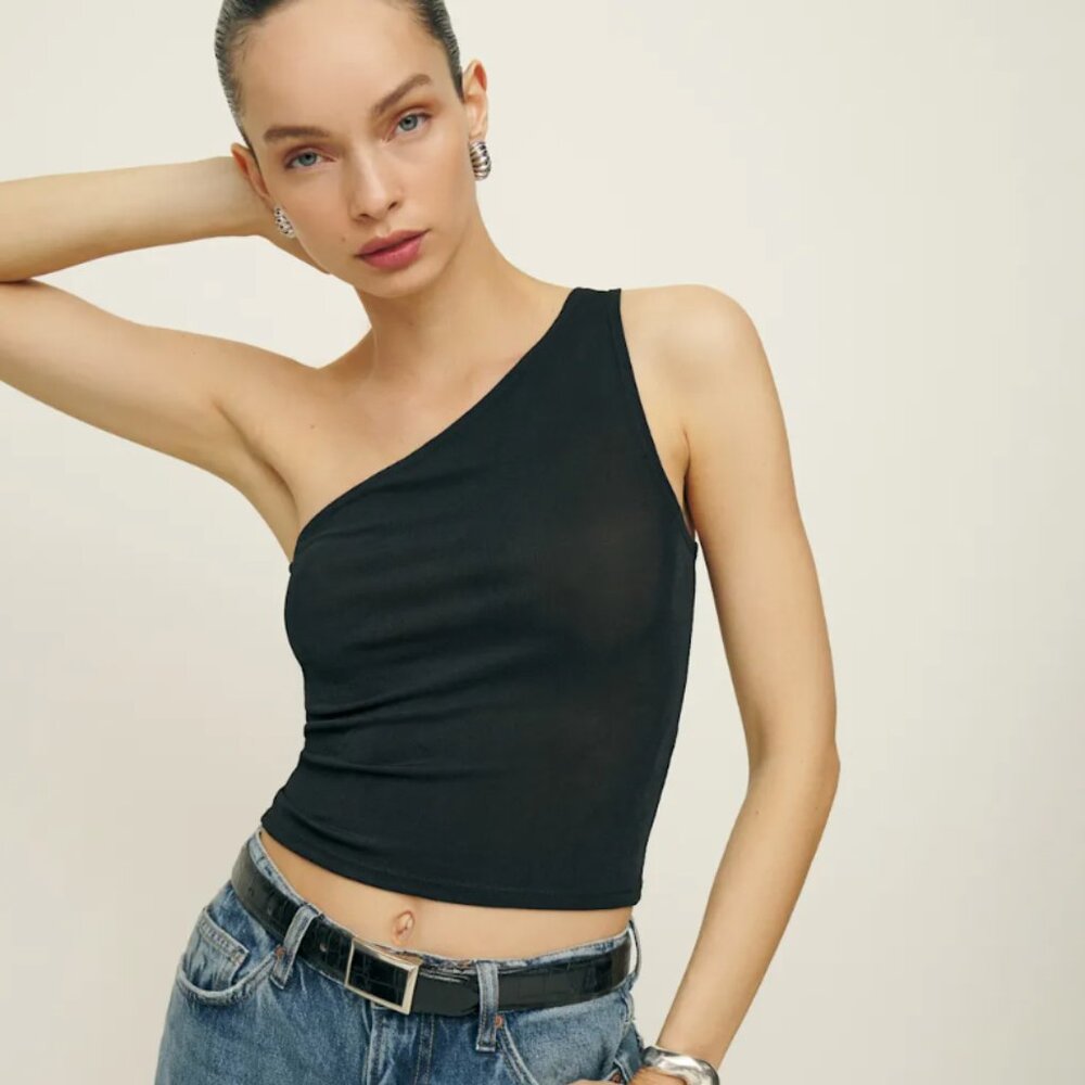 Reformation Maddie Knit Top Black - Size S